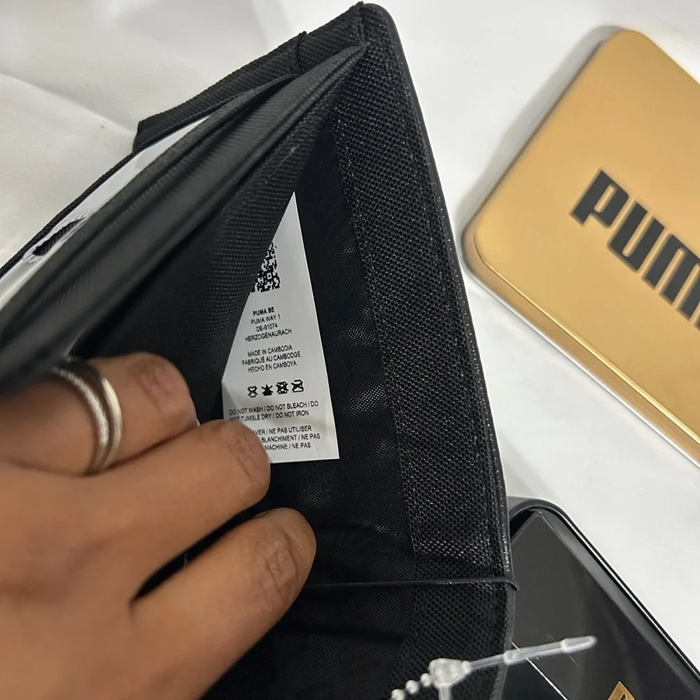 PUMA Cruise V2‎ espresso brown leather textured bi-fold wallet